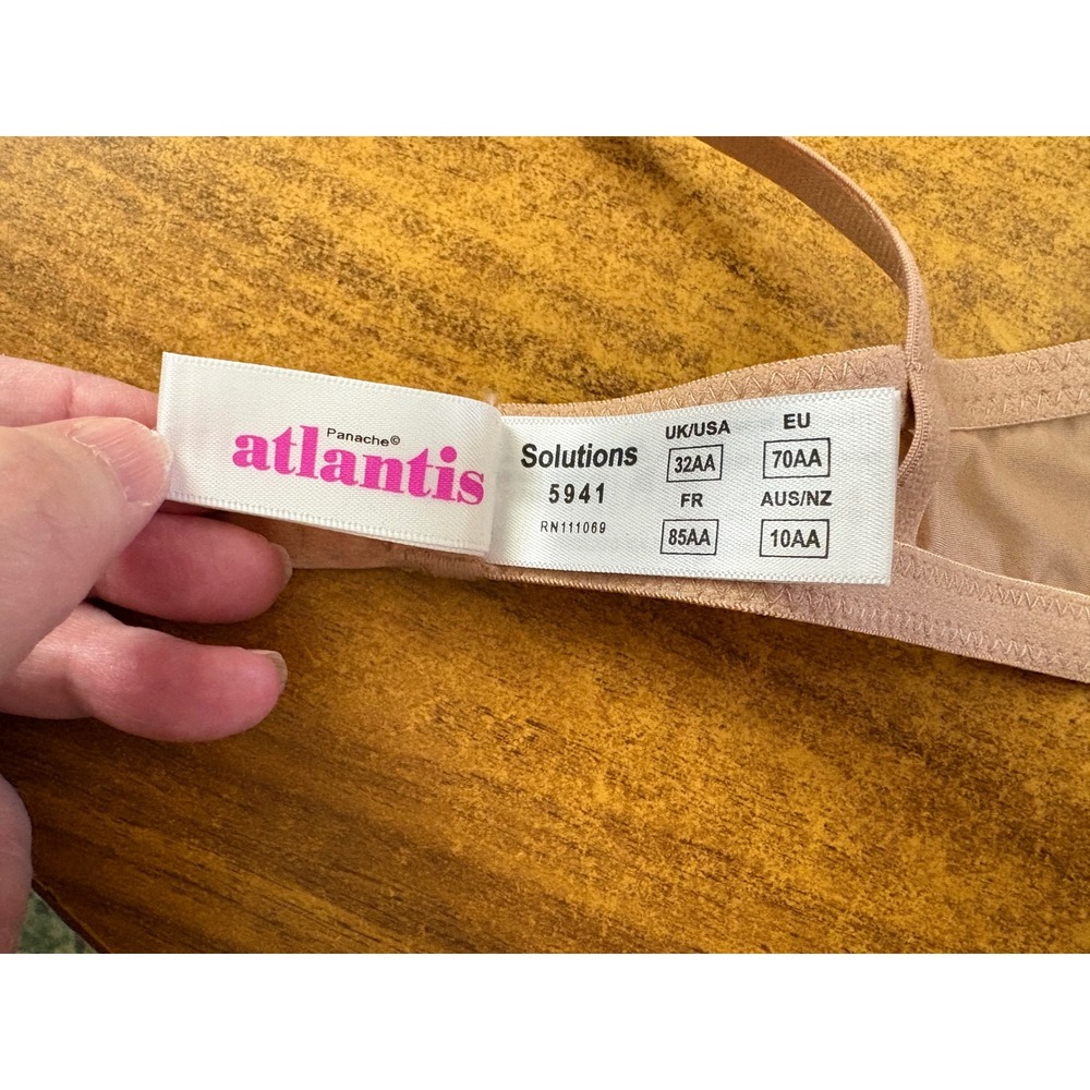 Panache Atlantis Solutions 5941 Nude Beige T-Shirt Bra 32AA Underwire Smooth Cup - Picture 4 of 4